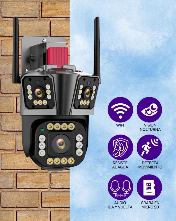 CÁMARA DE SEGURIDAD TRIPLE LENTE