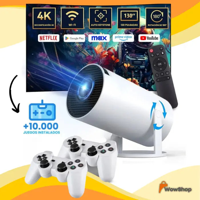 X10 Plus™ - Proyector de Videojuegos Portátil Compacto, Inteligente y Potente + Regalo