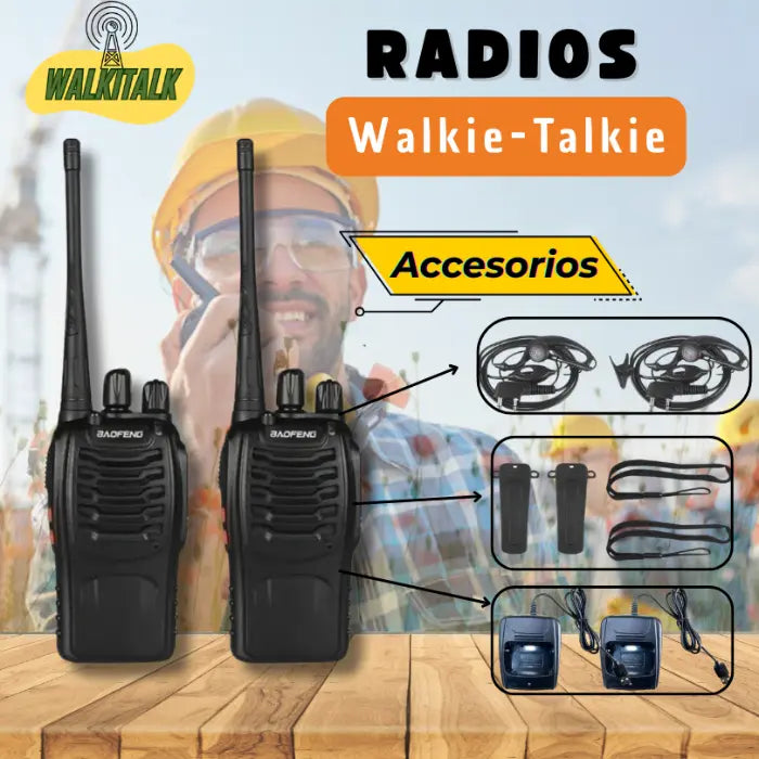 Voice Talkie™ - Kit Completo profesional de Radio Comunicación Inalámbrica de Largo Alcance