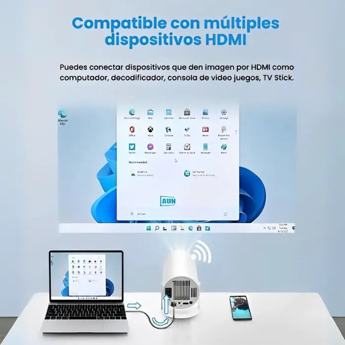 Proyector Hy300™ - Cine Portátil Compacto, Inteligente y Potente