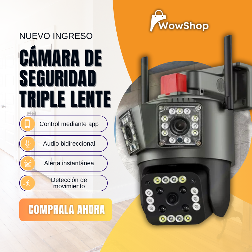 CÁMARA DE SEGURIDAD TRIPLE LENTE