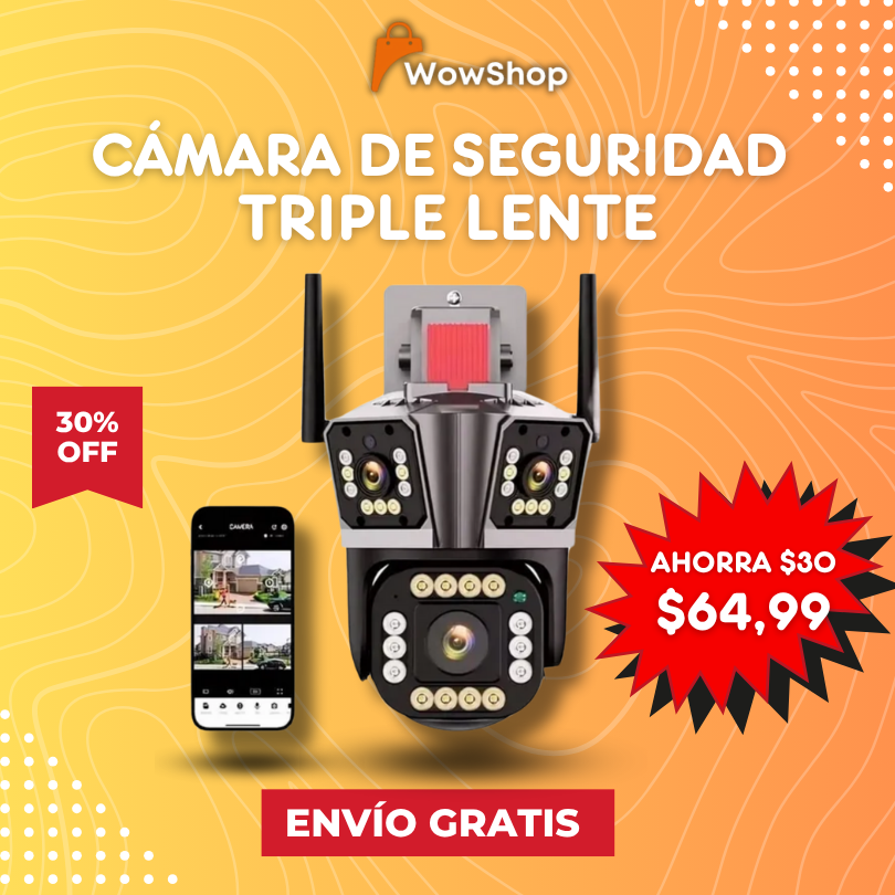 CÁMARA DE SEGURIDAD TRIPLE LENTE