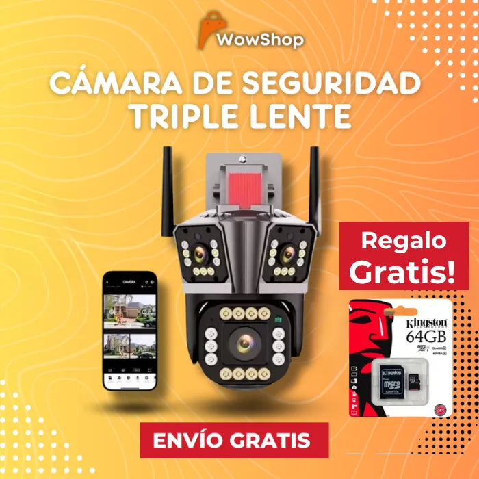 Triple Lent™ - Vigila cada rincón con visión nocturna y cobertura completa sin interrupciones + REGALO
